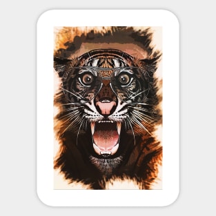 Surprised Tiger - Caricature Sticker